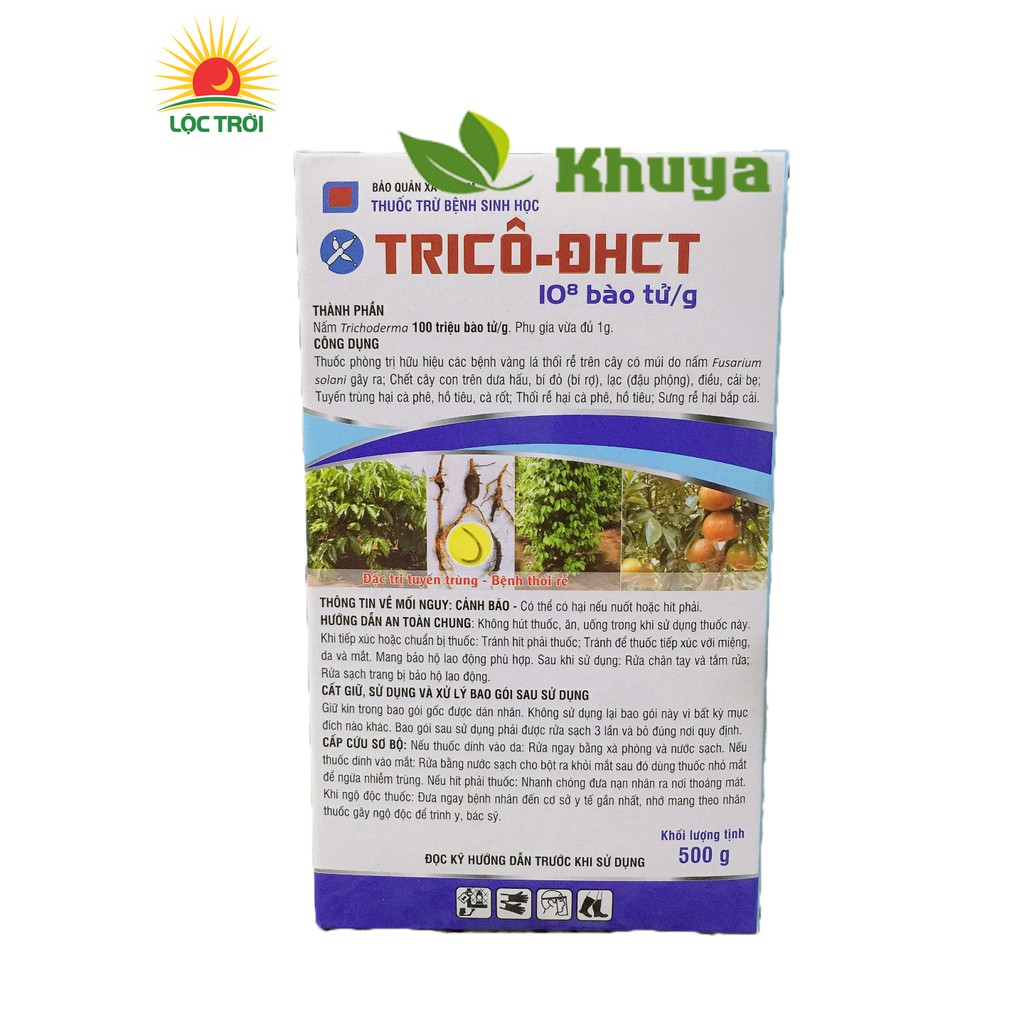 Trừ bệnh vi sinh nấm Trichoderma Trico ĐHCT 500gr chính hãng Lộc Trời