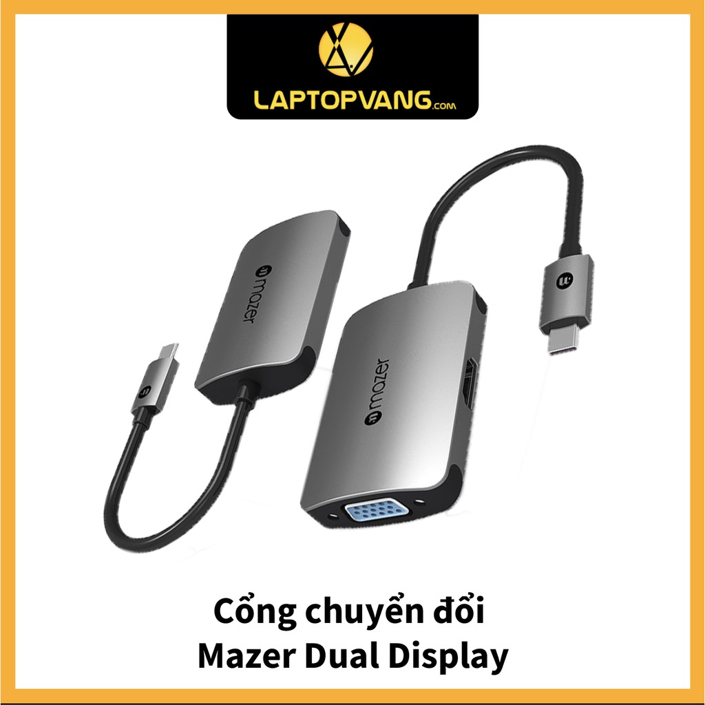 Cổng Chuyển Đổi Mazer Dual Display USB-C to 4K-HDMI+VGA