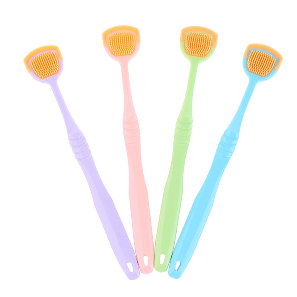 [Hàng mới về] Bàn chải vệ sinh lưỡi hai mặt nhiều màu sắc chăm sóc sức khỏe cho người lớn