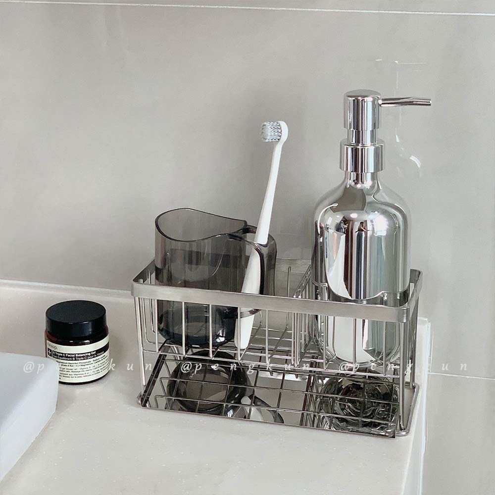 Bình xịt nước rửa tay bằng nhựa mạ điện màu bạc đơn giản phong cách Ins Bắc Âu cho phòng tắm