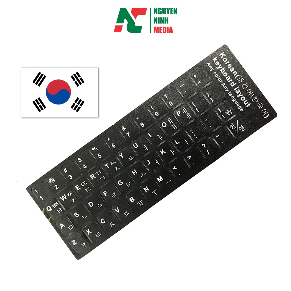 Miếng dán bàn phím tiếng Hàn Quốc - Korean Keyboard Sticker (Black)