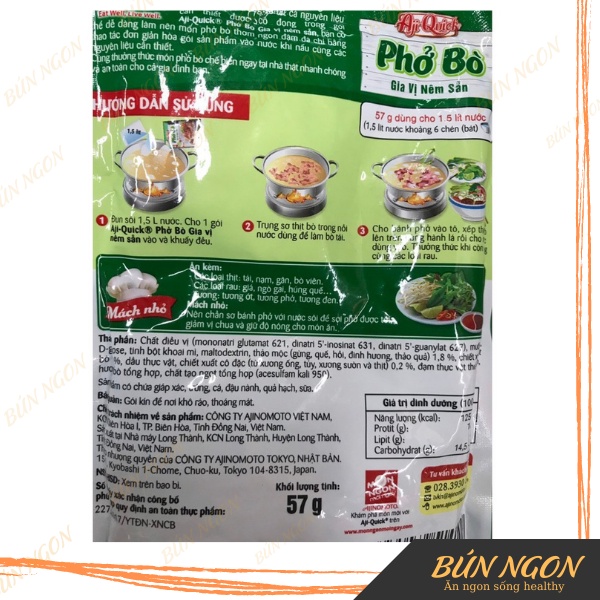 Gia Vị Nêm Sẵn Phở Bò Aji Quick gói 58g