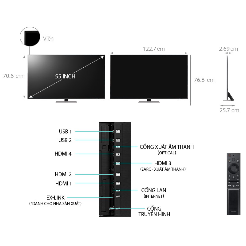 Smart Tivi Samsung 4K Neo QLED 55 inch 55QN85A Mới 2021 | BigBuy360 - bigbuy360.vn