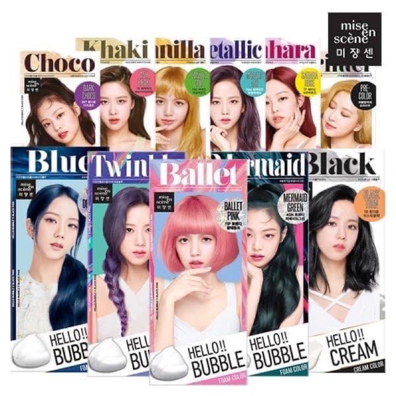 [Mã COSDAY giảm 8% đơn 150K] [ BLACKPINK ] Thuốc Nhuộm Tóc Dạng Bọt Hello Bubble Foam Mise en Scene Hàn Quốc .