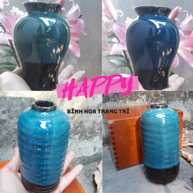 Bình hoa mini Happy men hỏa biến cao cấp lọ hoa nhỏ cắm hoa phù hợp trang trí không gian làm việc, văn phòng HP55