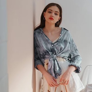 Áo sơ mi màu loang phong cách tie-dye nữ Air Space 2021821071