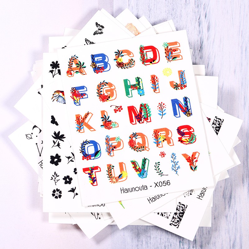 1 Tờ Miếng Dán Móng Tay Chuyển Nước UR SUGAR Hình Hoa Lá Mùa Xuân Hè