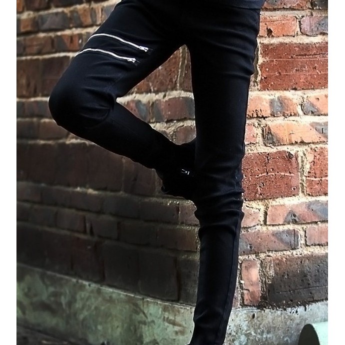 Quần Jean Dài Dáng Ôm Màu Đen Phong Cách Retro Thời Trang Mùa Thu Cho Nam