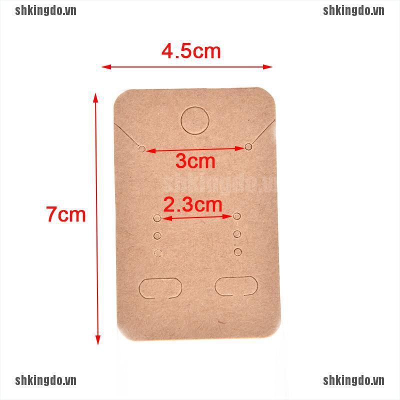 Set 100 thẻ giấy kraft gắn trưng bày khuyên tai/dây chuyền/trang sức tiện lợi