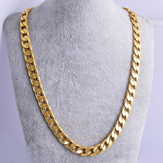 Vòng cổ Dạng Mắc Xích Nối Màu Vàng Trơn 18K 24 "7mm Cho Nam Và Nữ