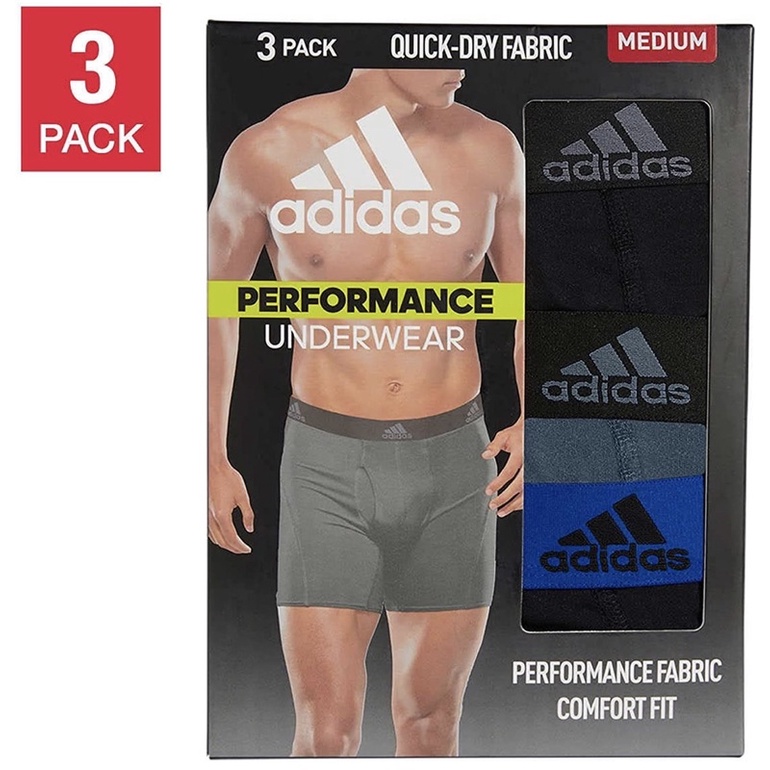 Quần adidas Men's Performance Boxer Brief Underwear (3-Pack) cho các anh nam size M (size 32-34)