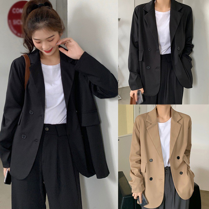 Áo Blazer nữ 1 lớp - kiểu áo Vest nữ khoác ngoài 2 túi dán phong cách Hàn quốc [Ảnh/video thật/sẵn] - chất vải cao cấp