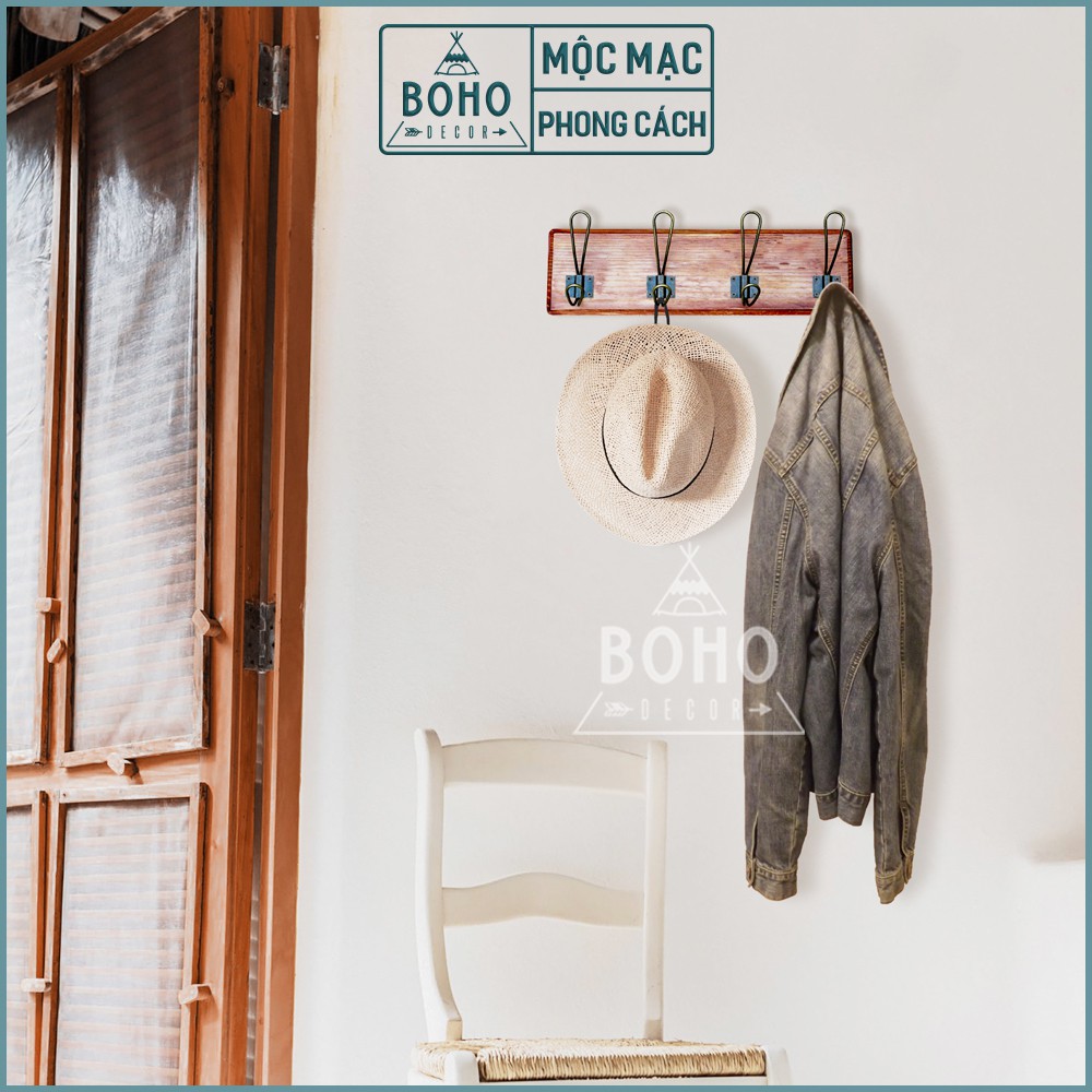 Móc Treo Tường, Quần Áo, Mũ, Đồ Nhà Tắm , Phong Cách Giả Cổ Độc Đáo - Màu Nâu
