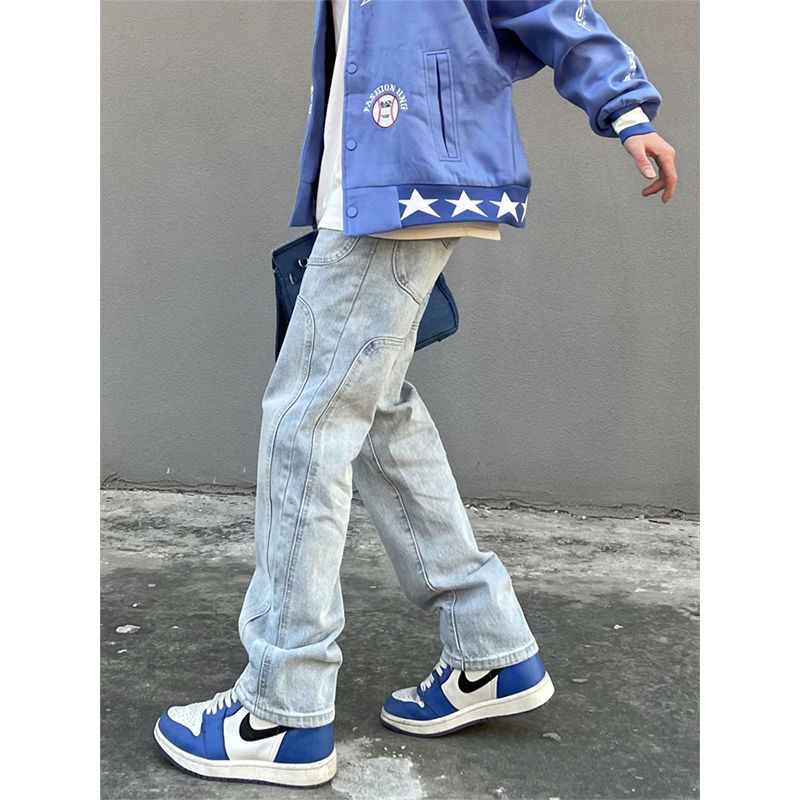 Quần Jean Dài Dáng Rộng Phong Cách Âu Mỹ Thời Trang Cá Tính Cho Nam