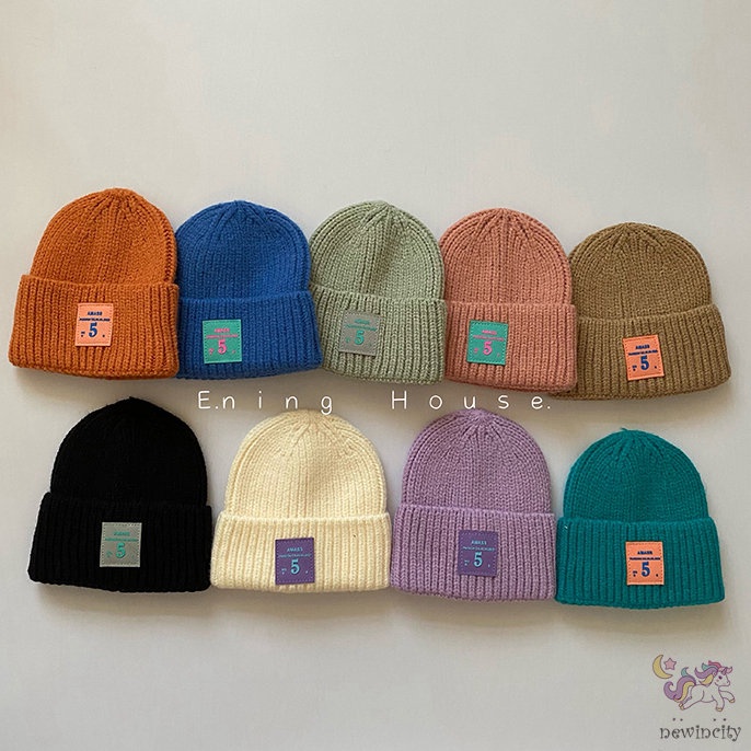 Mũ dệt kim co giãn giữ ấm mùa đông thời trang Hàn Quốc cho trẻ em