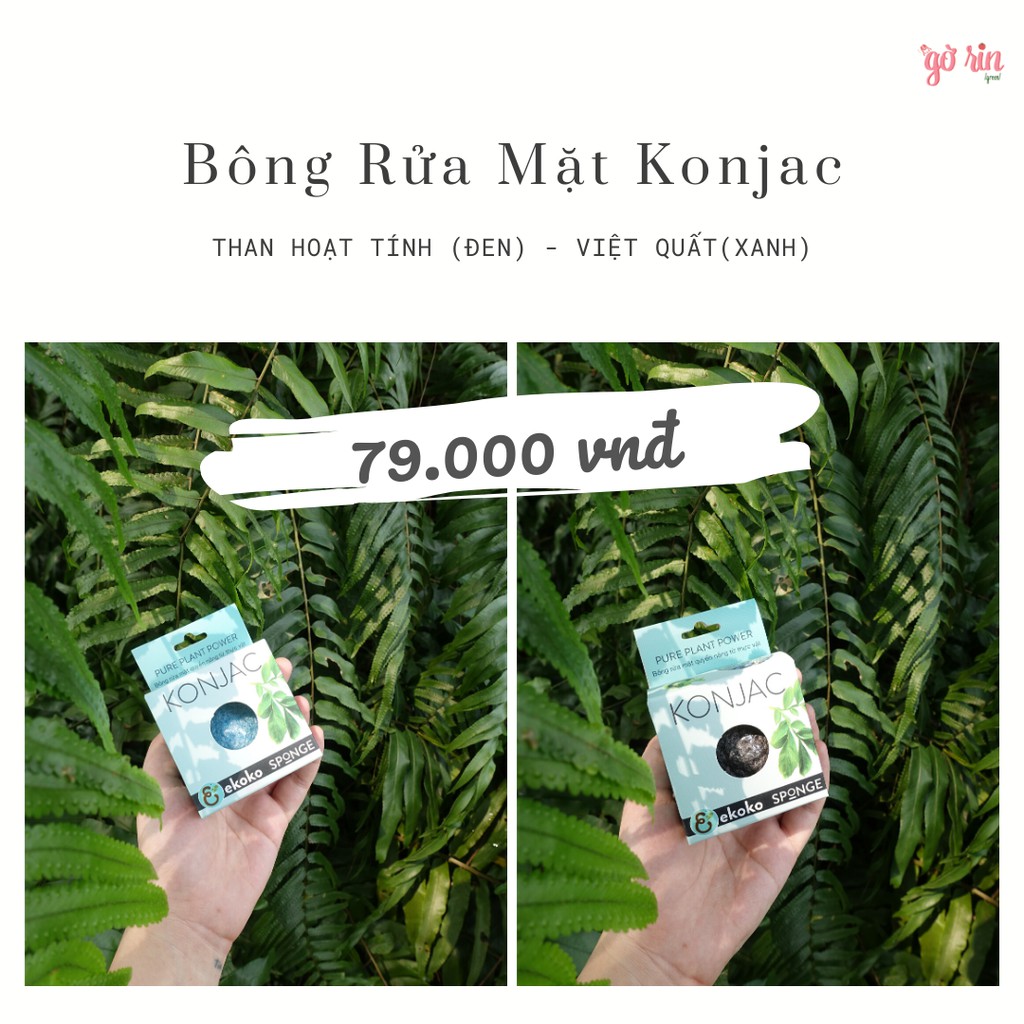 Bông rửa mặt Konjac (sạch sâu - không gây tổn thương - phương pháp Nhật)