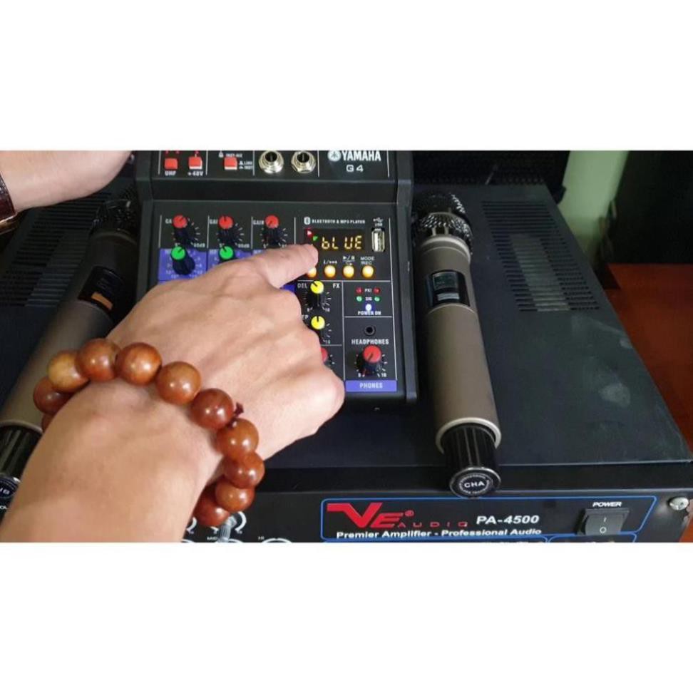 Bộ Mixer Yamaha G4 USB ☢️FreeShip☢️ - Mixer Chuyên Karaoke, Livestream, Thu Âm Cao Cấp - Tặng Kèm 2 Micro Không Dây