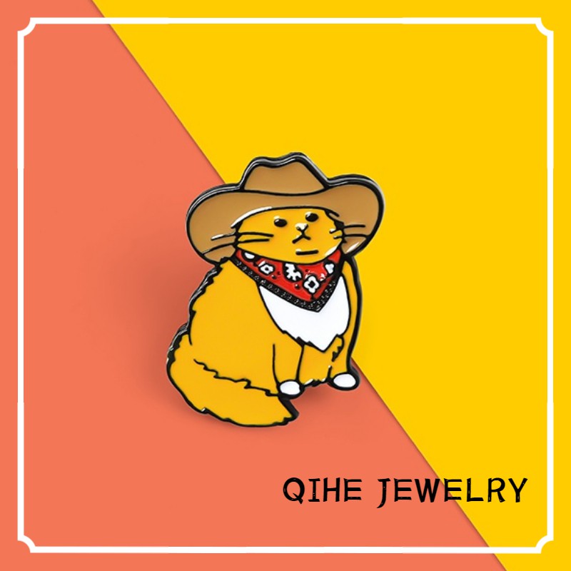 Ghim cài áo QIHE JEWELRY Thiết Kế Mèo Hoạt Hình Ngộ Nghĩnh Dễ Thương