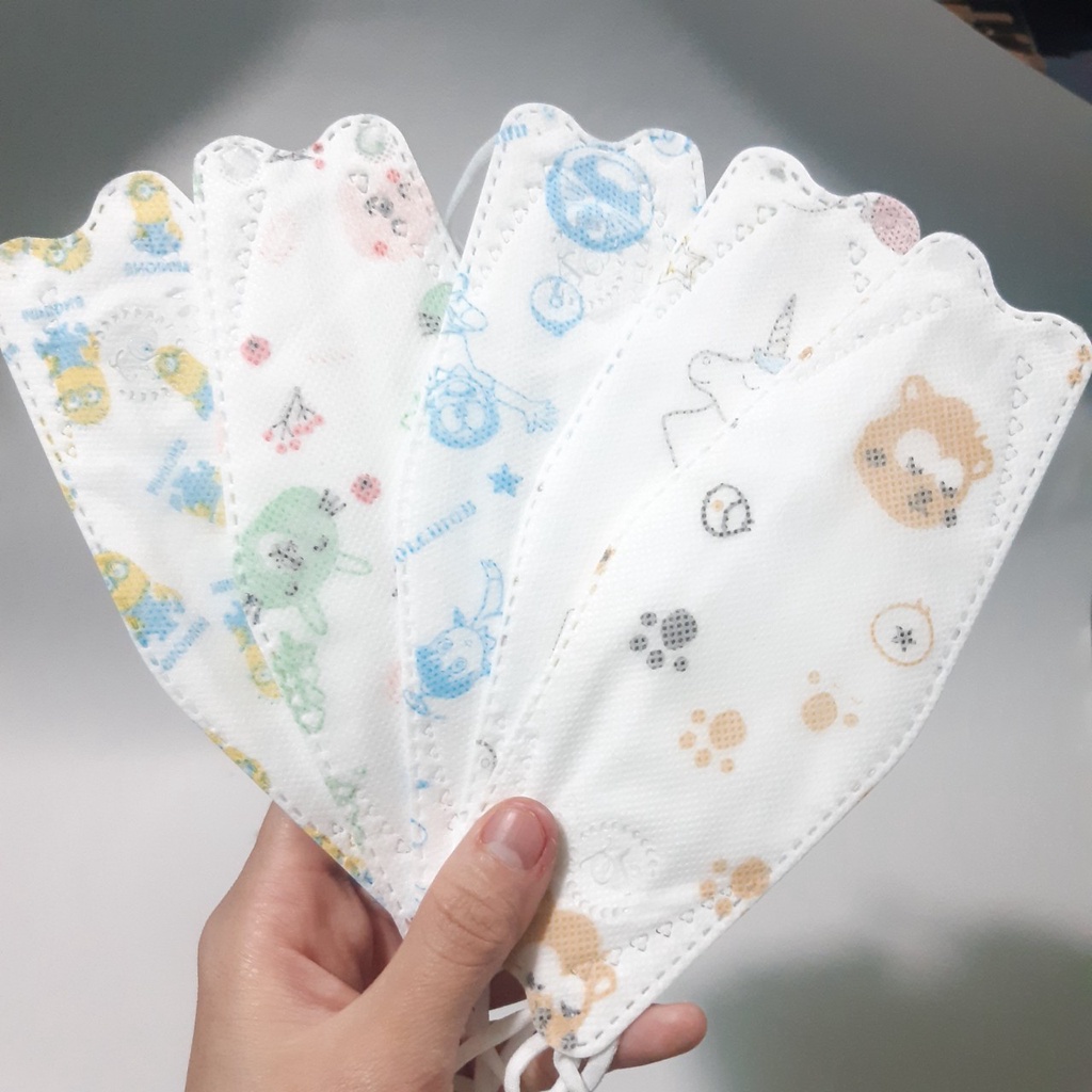 [10 Chiếc] Bé 4-12 Tuổi Khẩu Trang KF94 DQ Mask Kids 4D Y Tế Duy Quân Xuân Lai Chất Dày Dặn Quai Bền Dáng Đẹp Ôm Sát Mặt