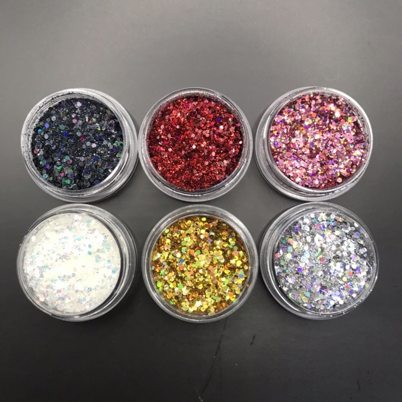 Nhũ kim tuyến ngũ sắc set 6 màu siêu sáng-1