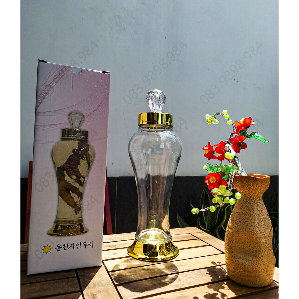 Bình thủy tinh Ngâm rượu 1L HÀN QUỐC YongCheon hình trụ(Nắp có núm) No78. Hàng cao cấp - Phóng to sâm - Bảo vệ sức khỏe. | BigBuy360 - bigbuy360.vn