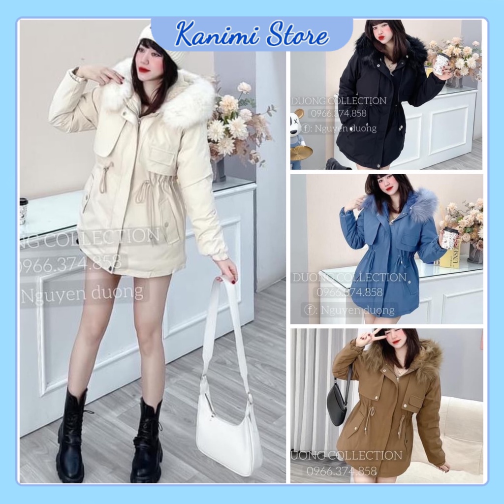 Áo phao parka nữ lót lông cừu 3 lớp hàng đẹp Kanimi