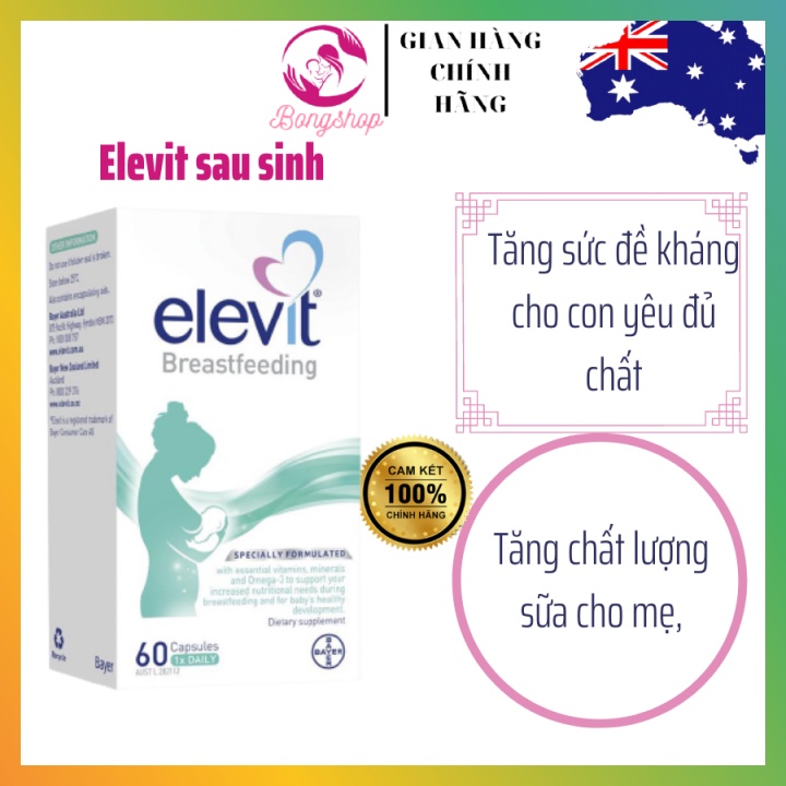 [HÀNG CHÍNH HÃNG] Elevit Cho Con Bú Và Phụ Nữ Sau Sinh 60v Của Úc