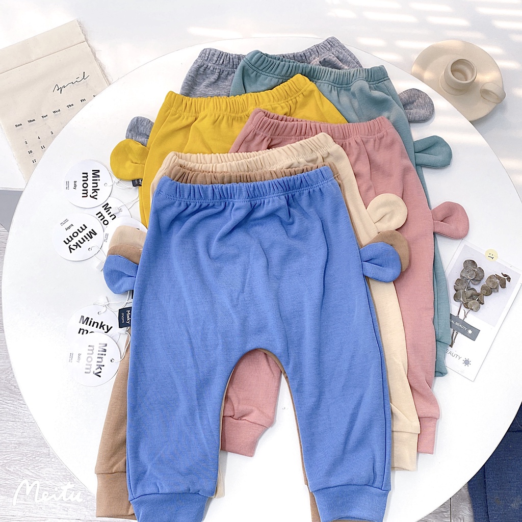 [SALE] Quần Bé Trai, Bé Gái KIMCHIBABY Vải Len Gân Tai Thú 3D, Quần Dài Trẻ Em Thu Đông KWQTD2201