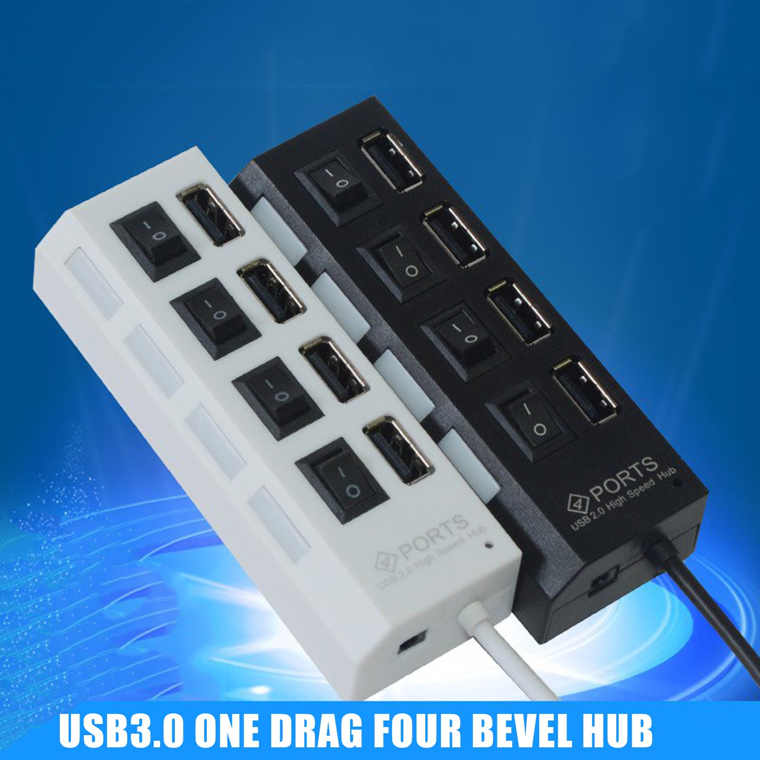 Hub Chia 4 Cổng Usb 3.0 Tốc Độ Cao Có Công Tắc On / Off 5gbps