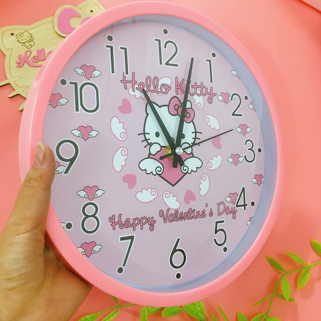Đồng hồ treo tường kim trôi Hello Kitty