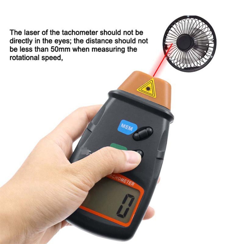 Máy Đo Tốc Độ RPM 2.5RPM - 99,999RPM Không Tiếp Xúc Màn Hình LCD Kỹ Thuật Số