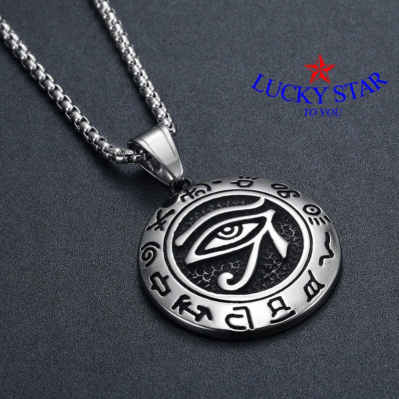 Dây chuyền horus a-mu-let con mắt thần hộ mệnh bình an may mắn titan không đen không gỉ sét
