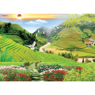 Tranh Dán Tường 3D, Thiên Nhiên Giao Hòa,324(Đã tích hợp sẵn keo)