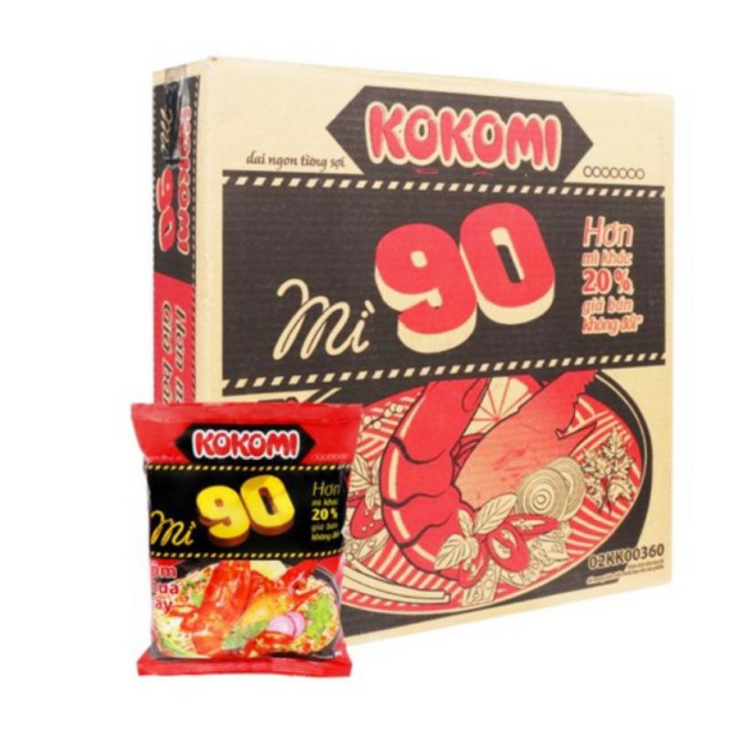 thùng 30 gói mì tôm kokomi  chua cay 90