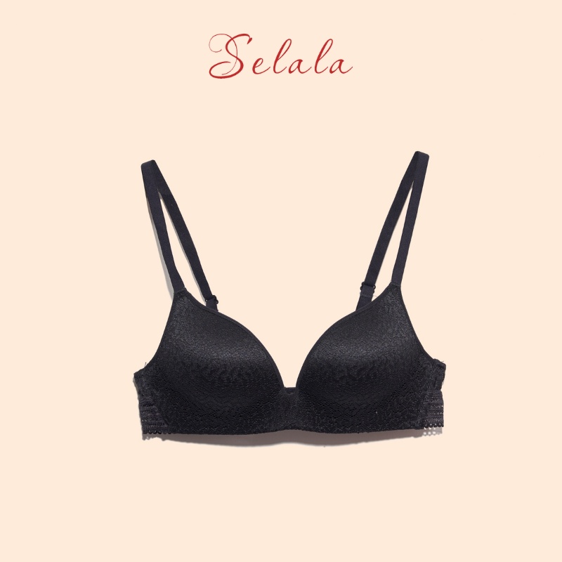 Áo Lót Selala Su Phối Ren Đệm Mỏng Ôm Nâng Thoải Mái Không Sợ Hẫng AM20