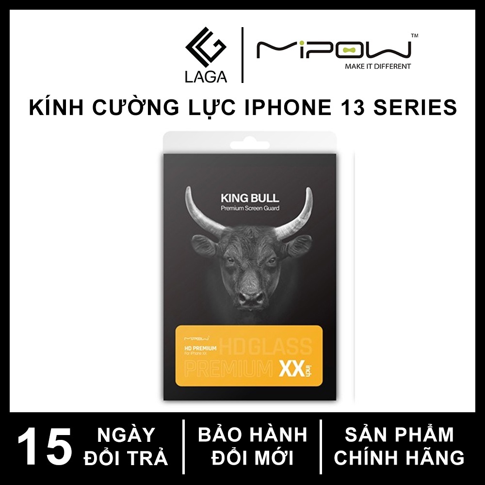Kính Cường Lực / Chống Vân Tay / Chống Nhìn Trộm Mipow Kingbull Premium HD (2.7D) iPhone 13 Pro Max / 13 Pro / 13