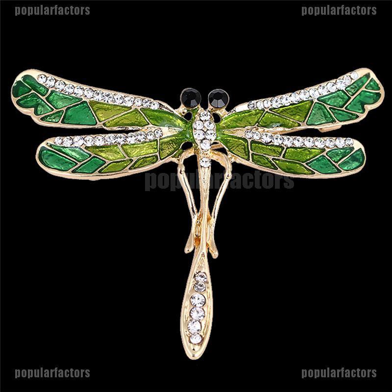 Ghim Cài Áo Hình Chuồn Chuồn Đính Đá Pha Lê Sang Trọng