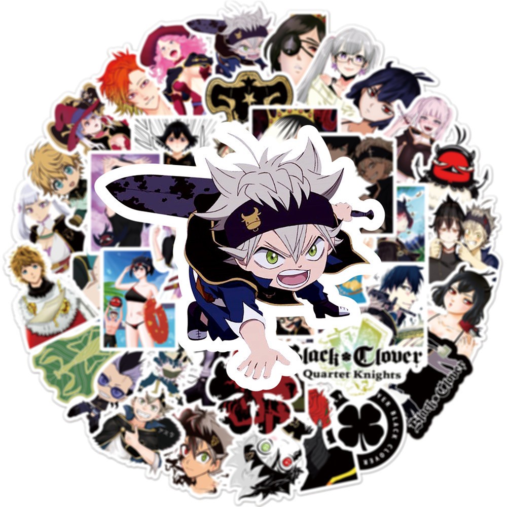 J· Bộ Hình Dán Chống Thấm Black Clover, 50 tờ/bộ