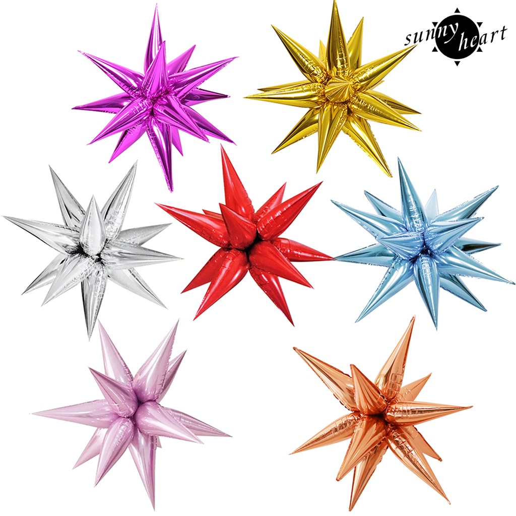Set 12 Bong Bóng Lá Nhôm Hình Ngôi Sao Dùng Để Trang Trí Tiệc Sinh Nhật