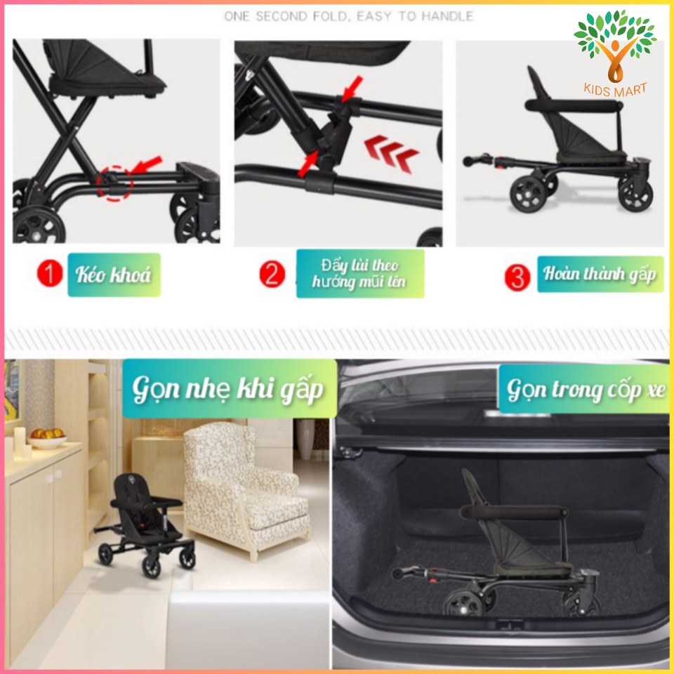 Xe đẩy cho bé gấp gọn, xe đẩy du lịch gấp gọn siêu nhẹ