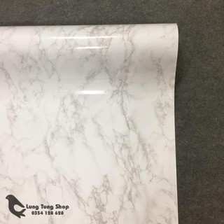 Decal đá hoa cương màu trắng ( vân nhỏ ) - giấy dán tường dán bàn tủ có sẵn keo ( khổ 1,2m )