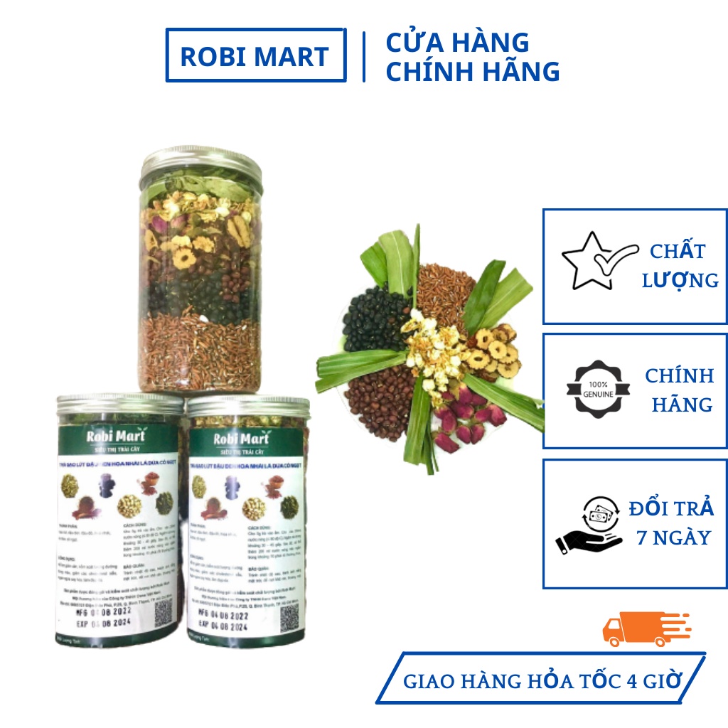 Trà gạo lứt đậu đen Robimart - Thanh nhiệt, Mát gan, Cải thiện giấc ngủ