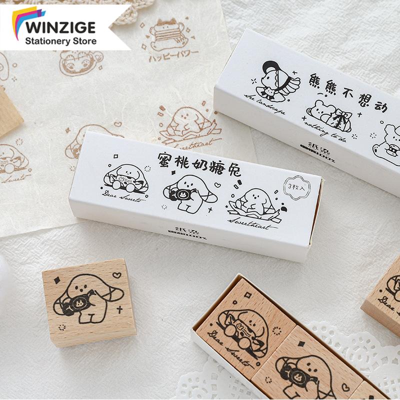 Winzige Bộ Con Dấu Hình Chú Chó Và Thỏ Đáng Yêu