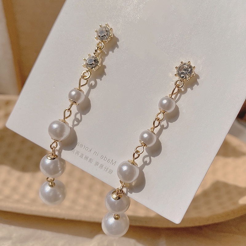 Pearl tassel earrings long earrings personalized earrings 2021 new temperament fashion earrings