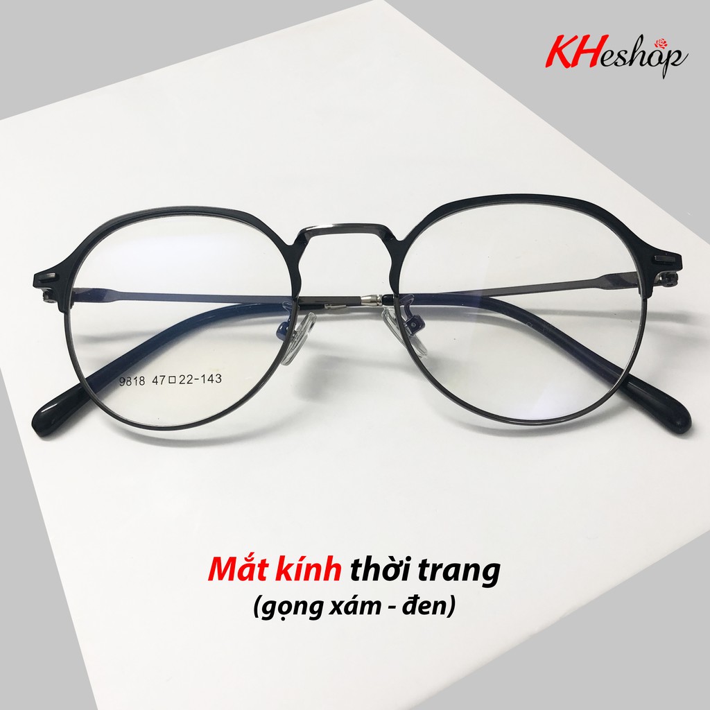 Gọng Kính Cận, Kính thời trang chống bức xạ ánh sáng xanh, tròng nửa gọng siêu hot, có thể thay tròng Kính Cận mã 143