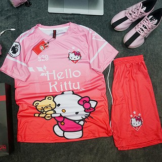 [Xả Kho] Đồ Đá Banh Thun Lạnh Kitty Cho Bé  Gái (9kg - 15kg) thun mềm mịn thoáng mát, mẫu đẹp [Bao Xem Hàng]