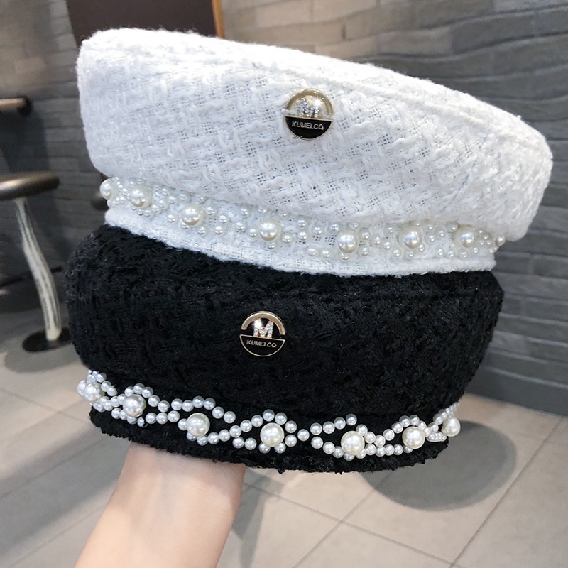 Mũ nồi đính đá hạt ngọc trai kiểu dáng thời trang cho nữ