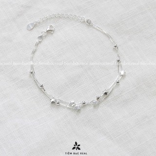 Lắc tay bạc sao đôi bi tim nữ tính,thiết kế trẻ trung năng động,dễ phối đồ,bảo hành trọn đời, tiệm bạc real