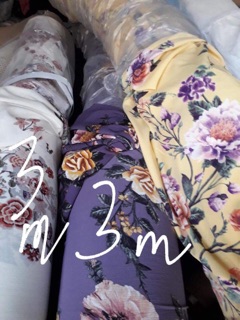 Vải thô màu + cát lụa hoa