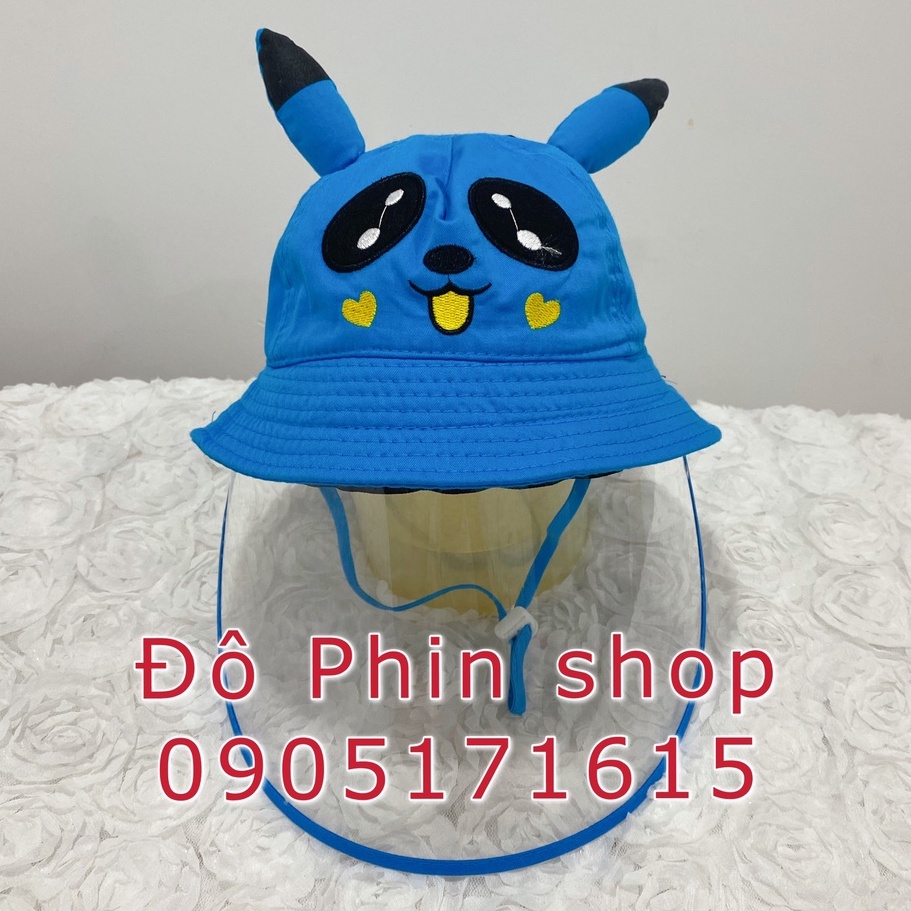 [Bé 2-6 tuổi] Mũ bucket vành chống giọt bắn trẻ em, vòng đầu 51cm, tấm chắn có thể tháo rời, chất mát, có dây quai nón